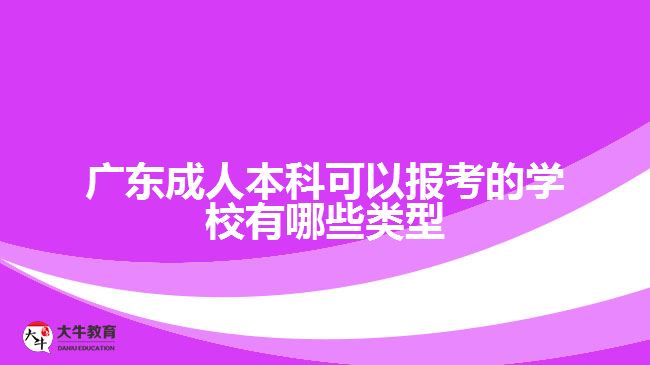 成人本科可以報考的學(xué)校有哪些類型