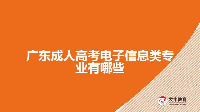 廣東成人高考電子信息類(lèi)專(zhuān)業(yè)有哪些