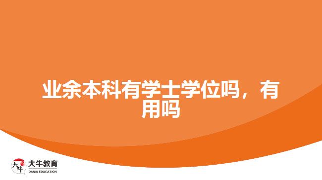 業(yè)余本科有學士學位嗎，有用嗎