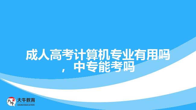 成考計算機專業(yè)有用嗎，中專能考嗎