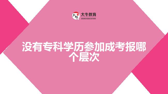 沒有?？茖W歷參加成考報哪個層次