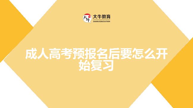 成人高考預報名后要怎么開始復習