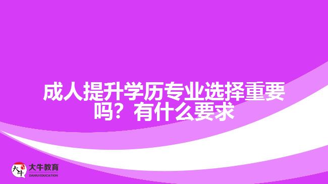 成人提升學(xué)歷專業(yè)選擇重要嗎？有什么要求