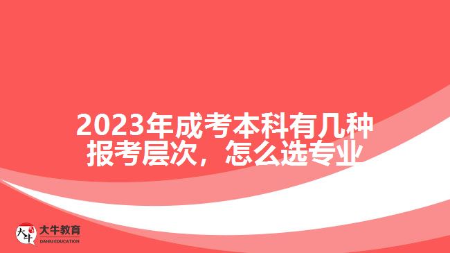 2023年成考本科有幾種報考層次，怎么選專業(yè)