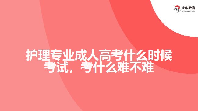 護(hù)理專業(yè)成人高考什么時候考試