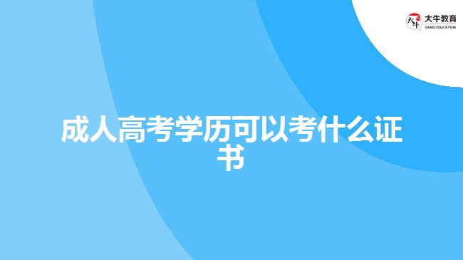 成人高考學(xué)歷可以考什么證書(shū)