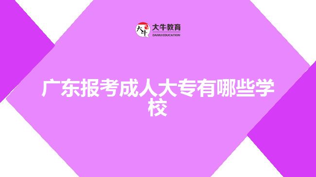 廣東報考成人大專有哪些學校