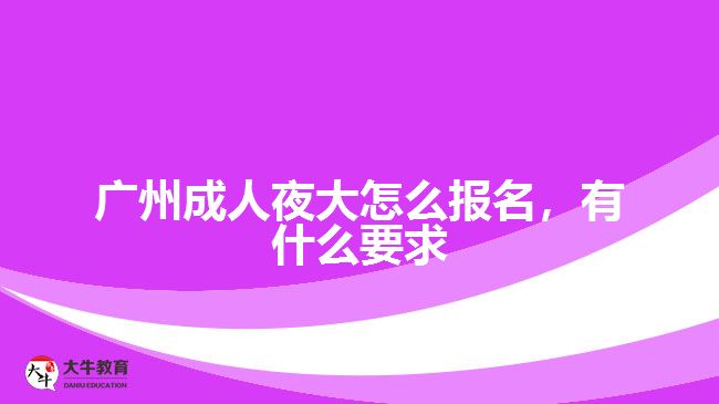廣州成人夜大怎么報(bào)名，有什么要求