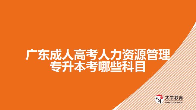 廣東成人高考人力資源管理專(zhuān)升本考哪些科目