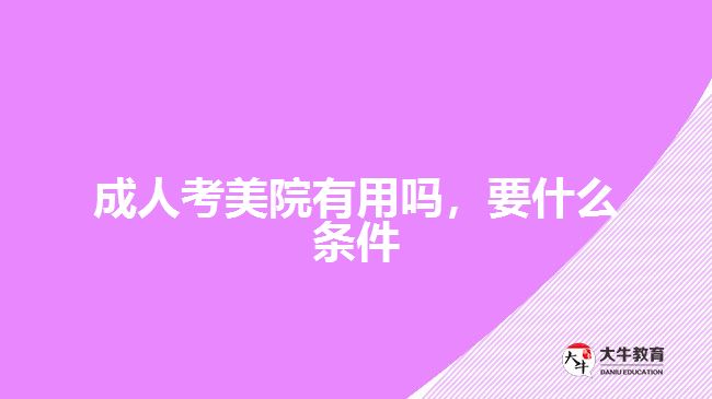成人考美院有用嗎，要什么條件