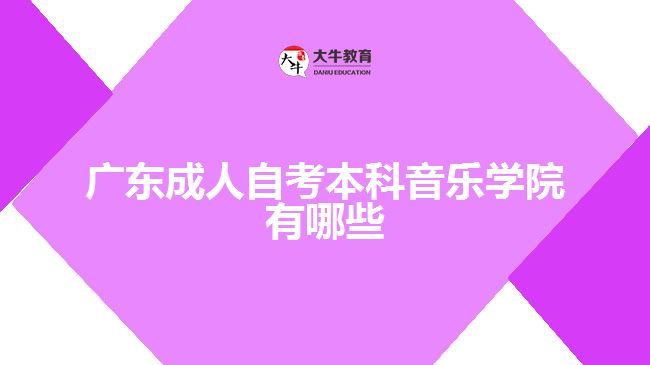 廣東成人自考本科音樂(lè)學(xué)院有哪些
