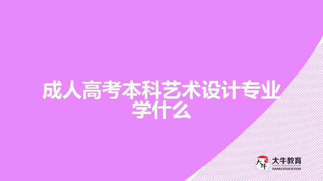 成人高考本科藝術設計專業(yè)學什么