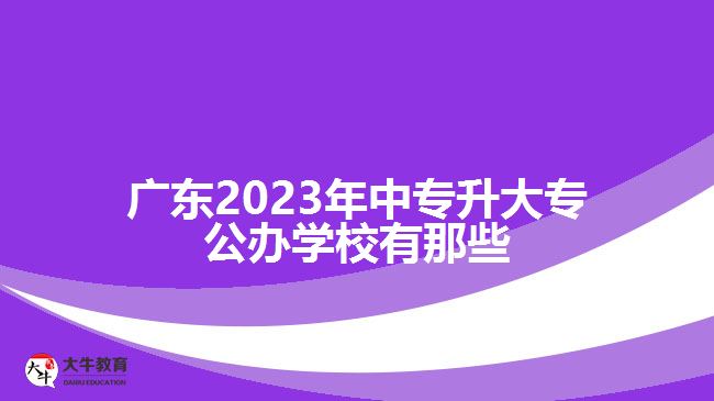 廣東2023年中專(zhuān)升大專(zhuān)公辦學(xué)校有那些