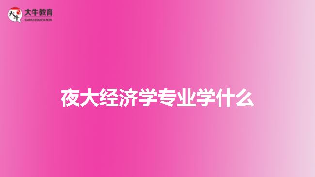 夜大經(jīng)濟(jì)學(xué)專業(yè)學(xué)什么
