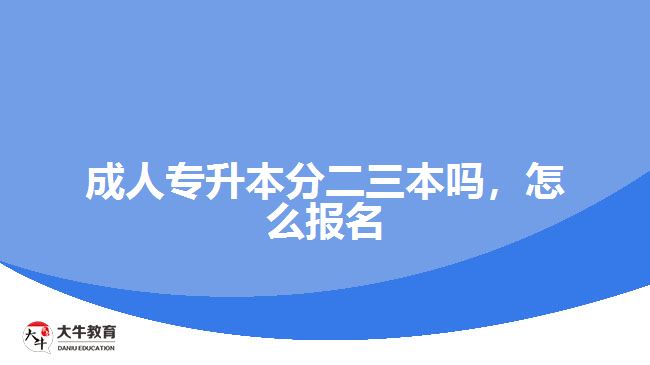 成人專升本分二三本嗎，怎么報名