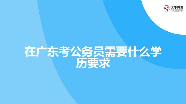 在廣東考公務(wù)員需要什么學歷要求