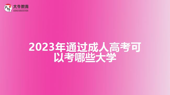 2023年通過成人高考可以考哪些大學(xué)