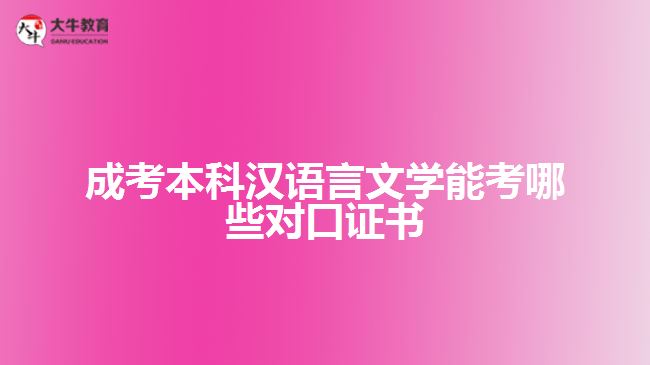 成考本科漢語言文學能考哪些證書