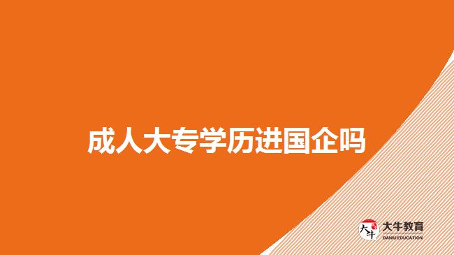 成人大專學歷進國企嗎