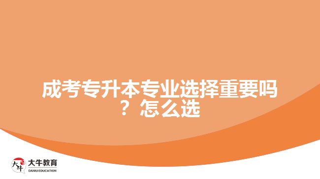 成考專升本專業(yè)選擇重要嗎？怎么選