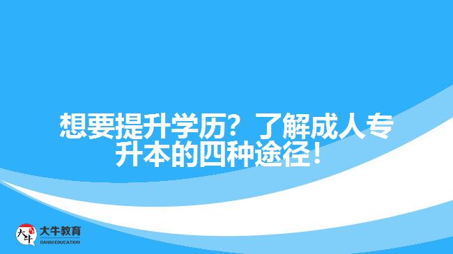 想要提升學歷？了解成人專升本的四種途徑！