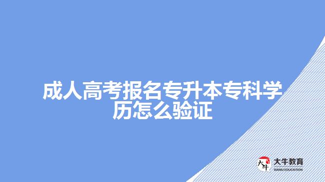成人高考報名專升本?？茖W歷怎么驗證