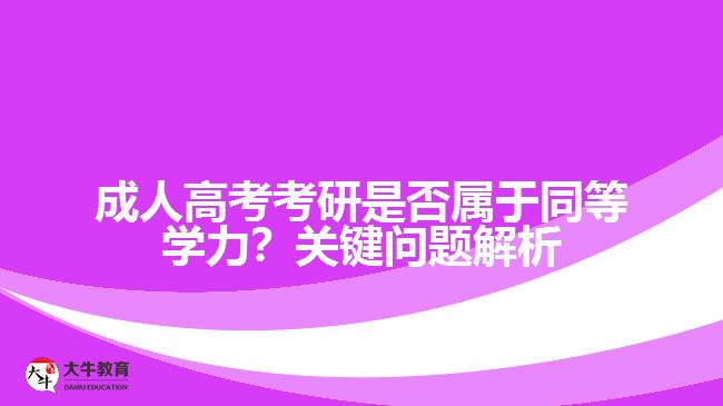 成人高考考研是否屬于同等學(xué)力？關(guān)鍵問(wèn)題解析！