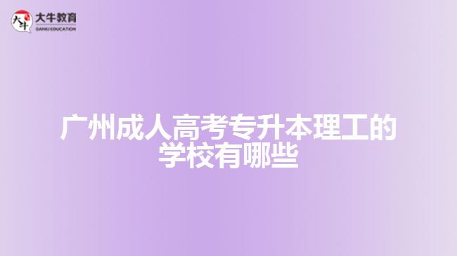 廣州成人高考專(zhuān)升本理工的學(xué)校有哪些