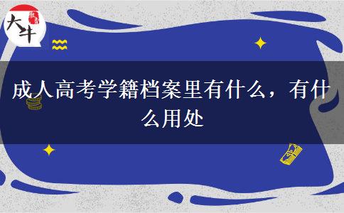 成人高考學(xué)籍檔案里有什么，有什么用處