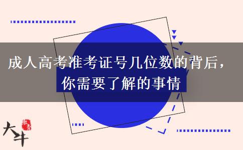 成人高考準(zhǔn)考證號(hào)幾位數(shù)的背后，你需要了解的事情