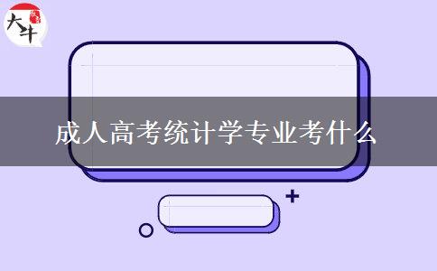 成人高考統(tǒng)計(jì)學(xué)專(zhuān)業(yè)考什么