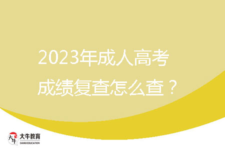 2023年成人高考成績復(fù)查怎么查?