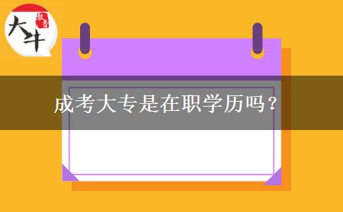 成考大專是在職學(xué)歷嗎？
