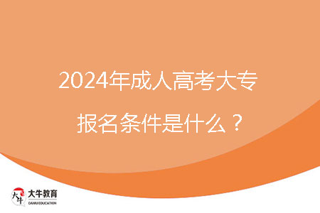 2024年成人高考大專報(bào)名條件是什么?