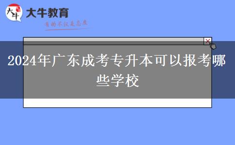 2024年廣東成考專升本可以報考哪些學校