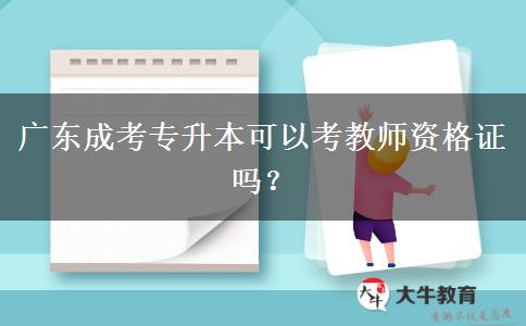 廣東成考專升本可以考教師資格證嗎？