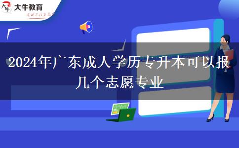 2024年廣東成人學歷專升本可以報幾個志愿專業(yè)