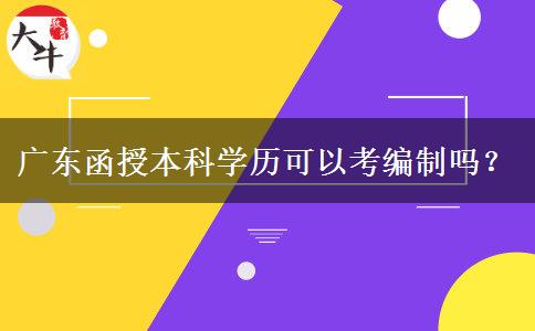 廣東函授本科學歷可以考編制嗎？