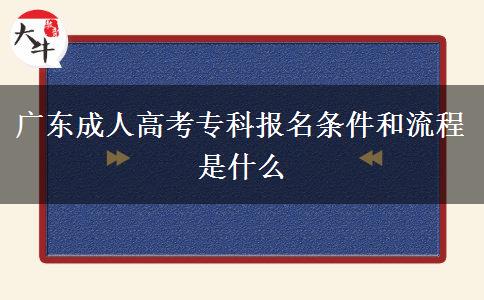 廣東成人高考?？茍?bào)名條件和流程是什么