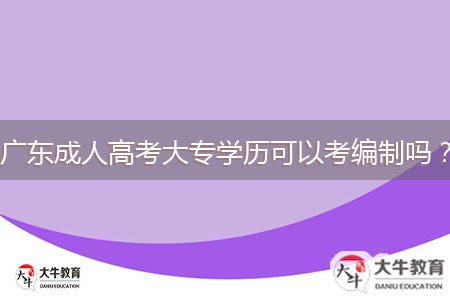 廣東成人高考大專學(xué)歷可以考編制嗎？