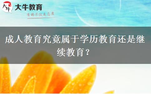 成人教育究竟屬于學(xué)歷教育還是繼續(xù)教育？