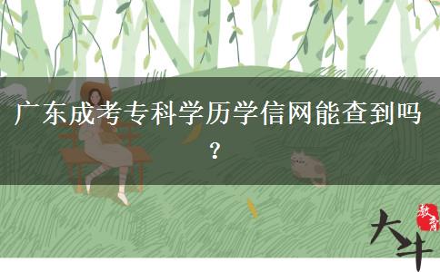 廣東成考專科學歷學信網能查到嗎？