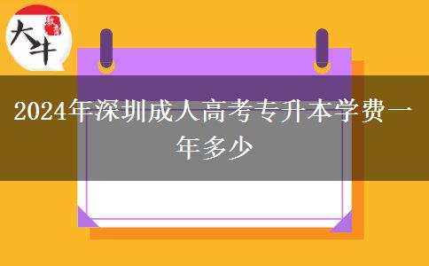 2024年深圳成人高考專升本學(xué)費一年多少