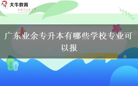 廣東業(yè)余專升本有哪些學(xué)校專業(yè)可以報