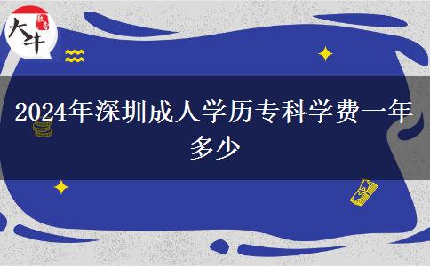 2024年深圳成人學歷?？茖W費一年多少