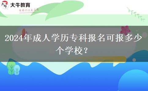 2024年成人學(xué)歷專科報(bào)名可報(bào)多少個(gè)學(xué)校？