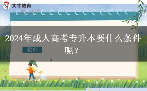 2024年成人高考專升本要什么條件呢？