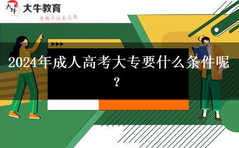2024年成人高考大專要什么條件呢？