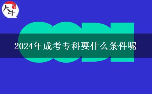 2024年成考?？埔裁礂l件呢