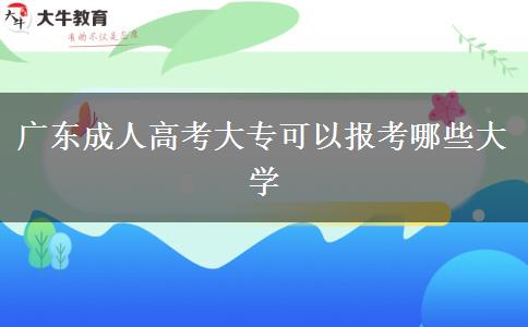 廣東成人高考大?？梢詧?bào)考哪些大學(xué)